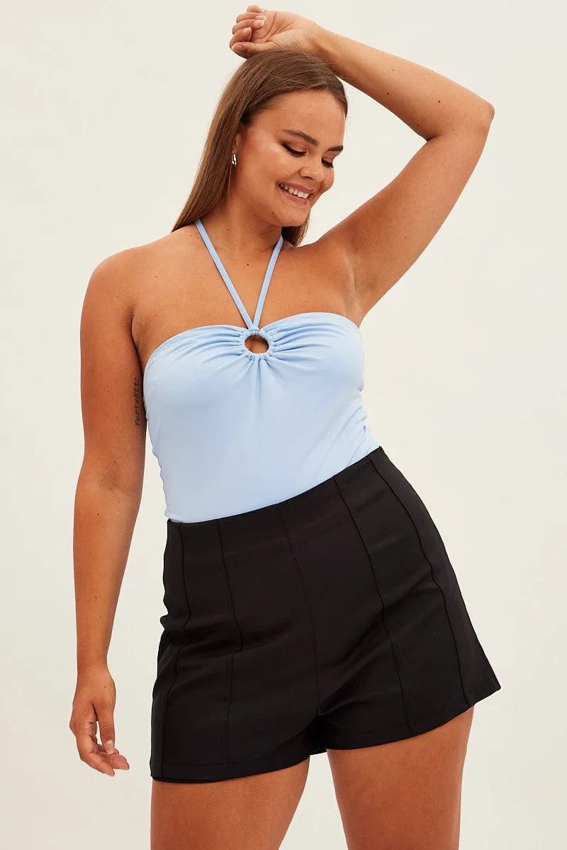 Elite Vibe Black Mini Shorts High Rise