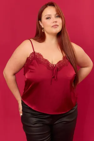 Red Satin Cami Top Tech Edge Durable Reinforcements