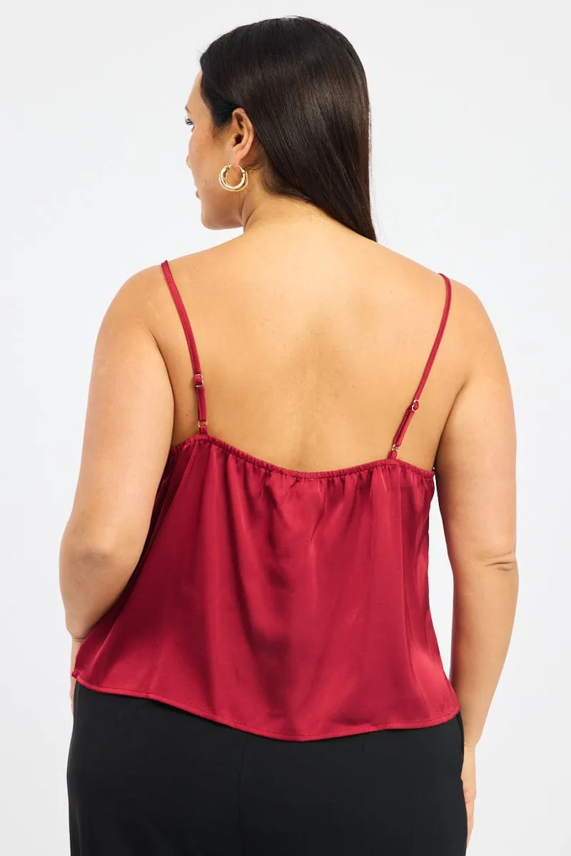 Sea Fit Cool Vest Red Satin Cami Top