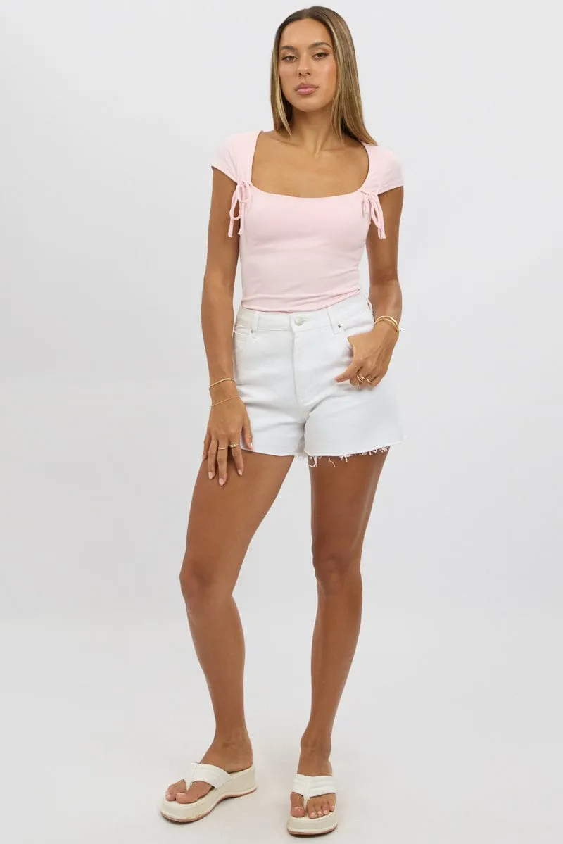 Stylish Apparel Fine Weave Pink Supersoft Tank Scoop Neck Ribbon