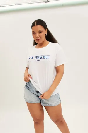 White Short Sleeve White San Francisco T-shirt Camping attire