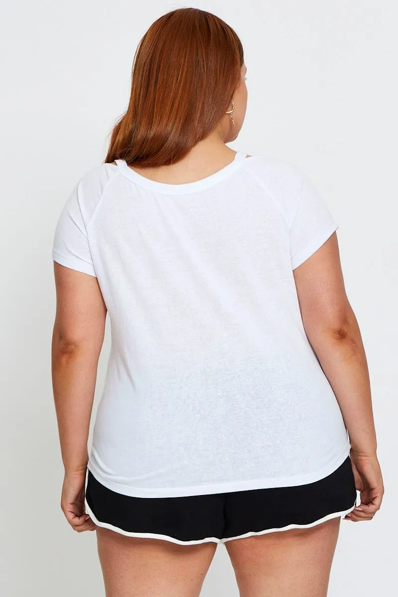 Job Interview EcoFriendlyDyes Placement Graphic T-shirt Celestial Cold Shoulder