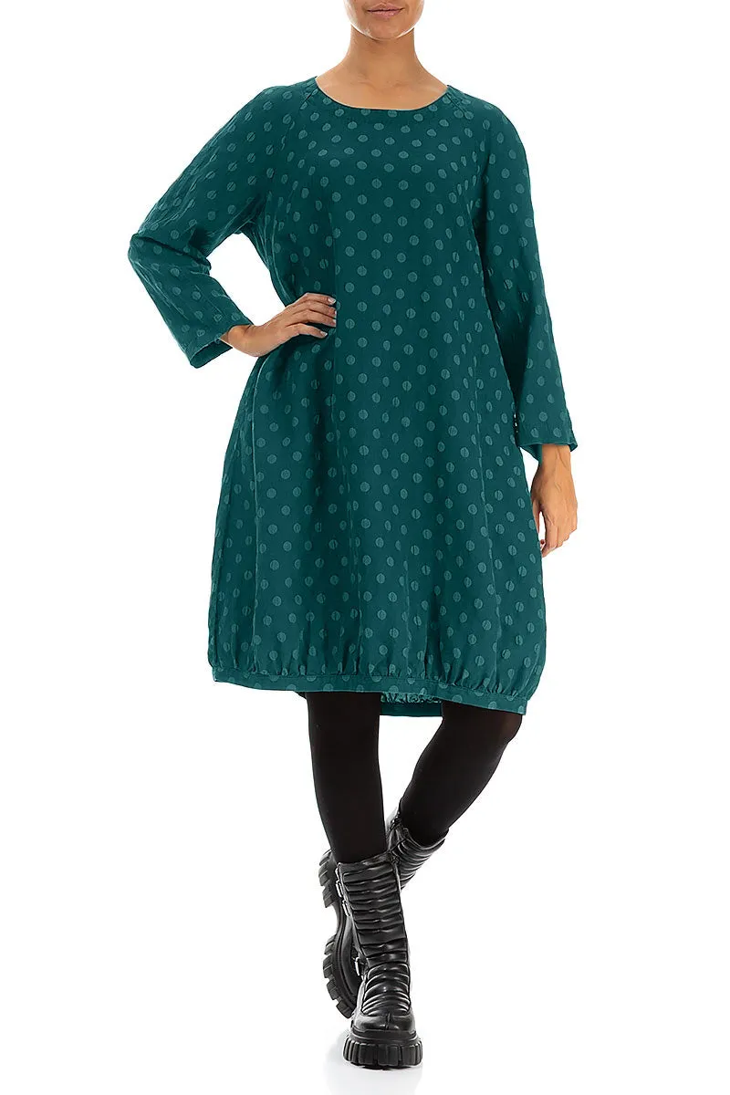 Breathable mesh Dotty Peacock Balloon Silk Dress