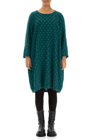 Dotty Peacock Balloon Silk Dress Train Ease