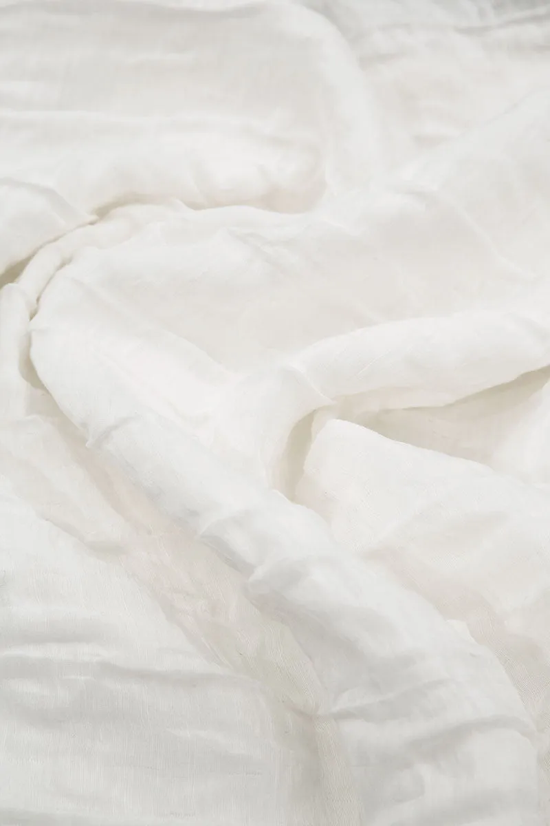 Sleeveless Balloon Crinkled Off White Silk Dress Relaxed Jeans