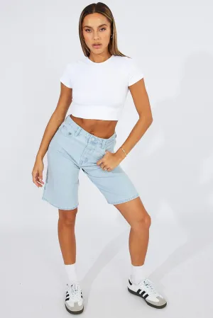 Versatile Hat White T-Shirt Short Sleeve Crew Neck Seamless