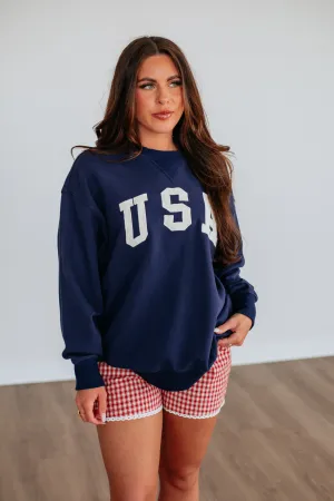 USA Pullover - Navy Warm Coat AI Style