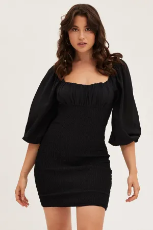 Organic Cotton Black Bodycon Dress