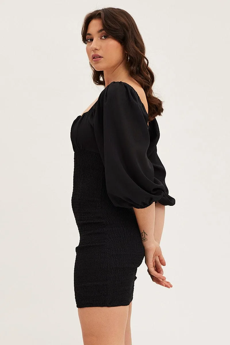 Warm Fashion Black Bodycon Dress