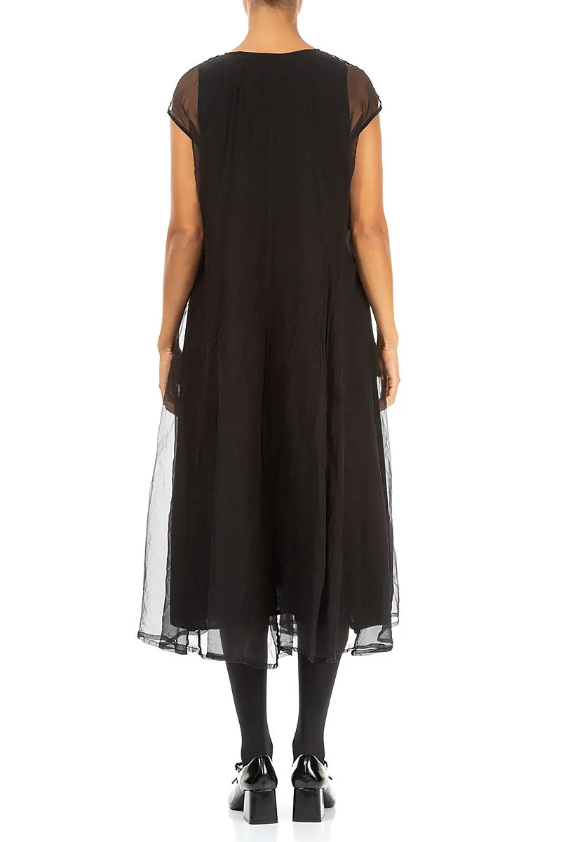 Black Silk Chiffon Dress Morning Ease Easy Breath