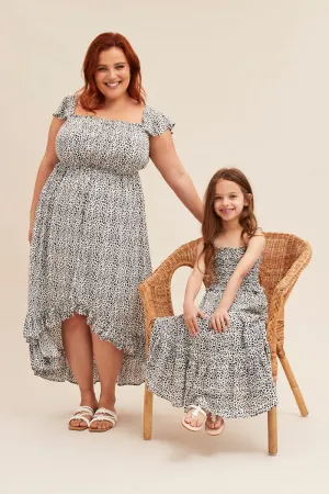 Ruby Shine Simple Comfort Animal Print Kids Midi Dress Singlet Tiered