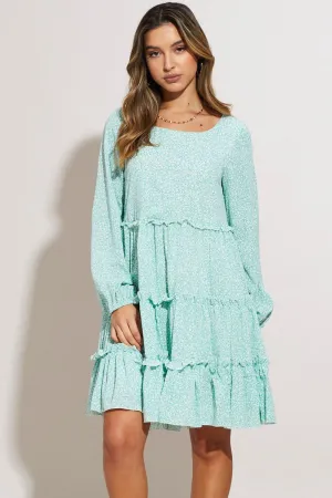 Print Mini Dress Long Sleeve Fun Edge