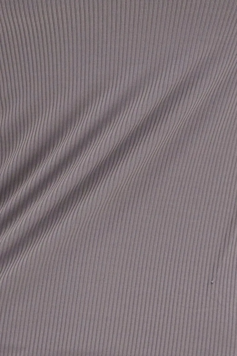 Grey Rib Jersey Midi Dress Tie Waist Weather Ready Boho Soul