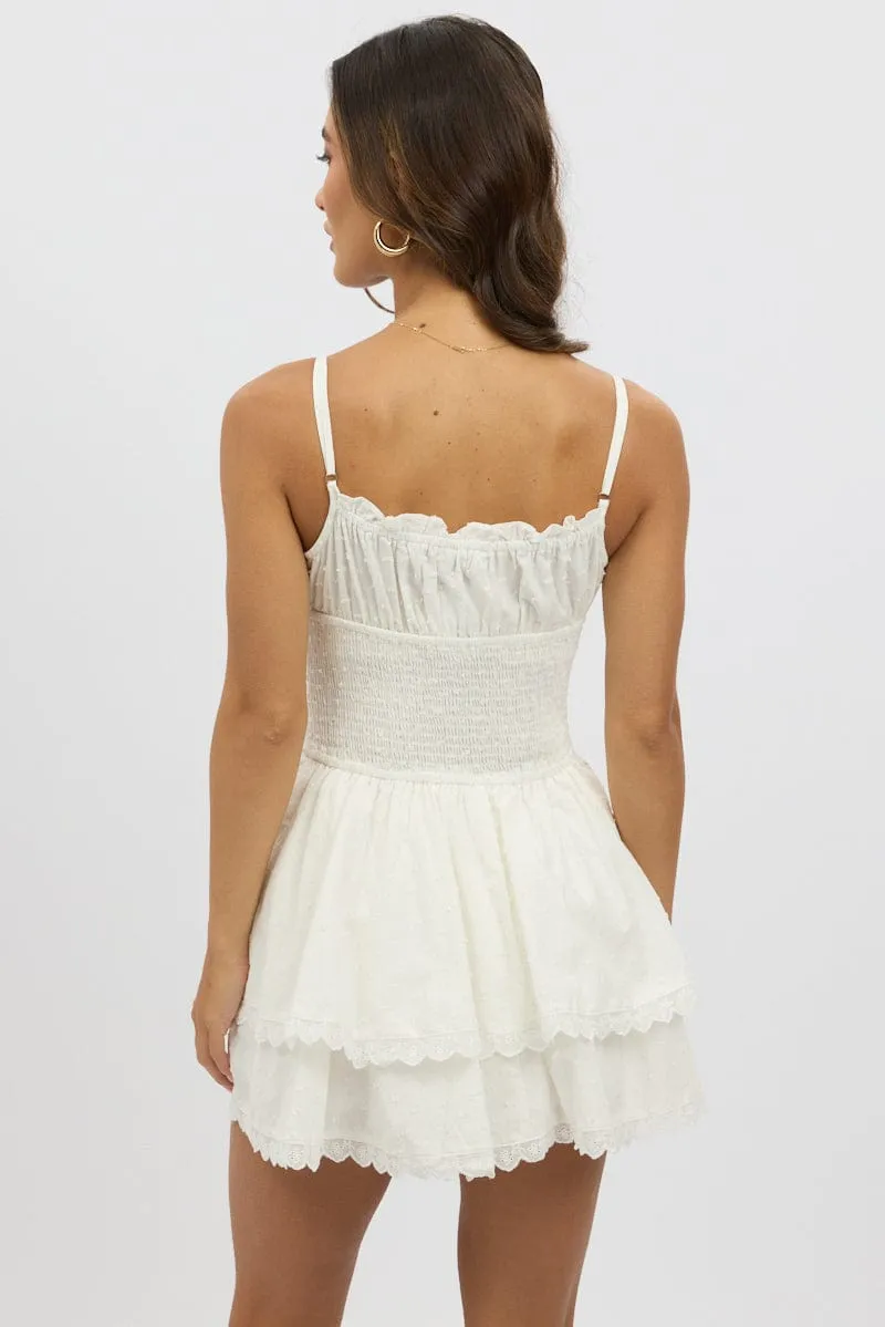 Edge Warm White Fit And Flare Dress Mini