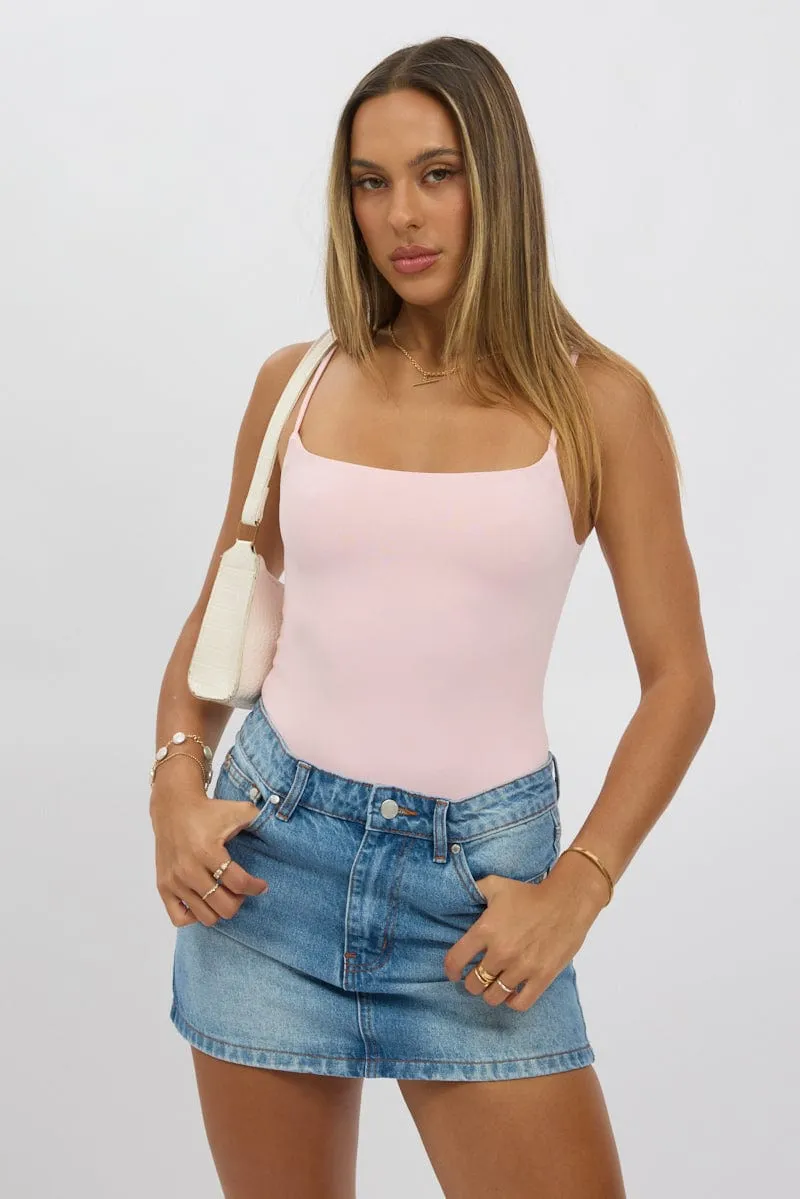 Layered Style Cool Mood Denim Mini Skirt Mid Rise Regular Fit