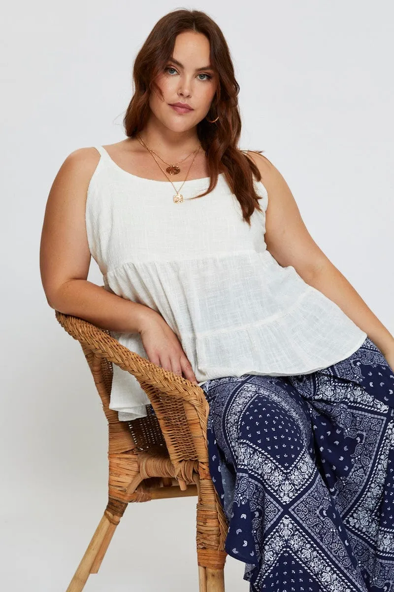 Cozy Cardigan White Shell Top Sleeveless Tie Back Tie