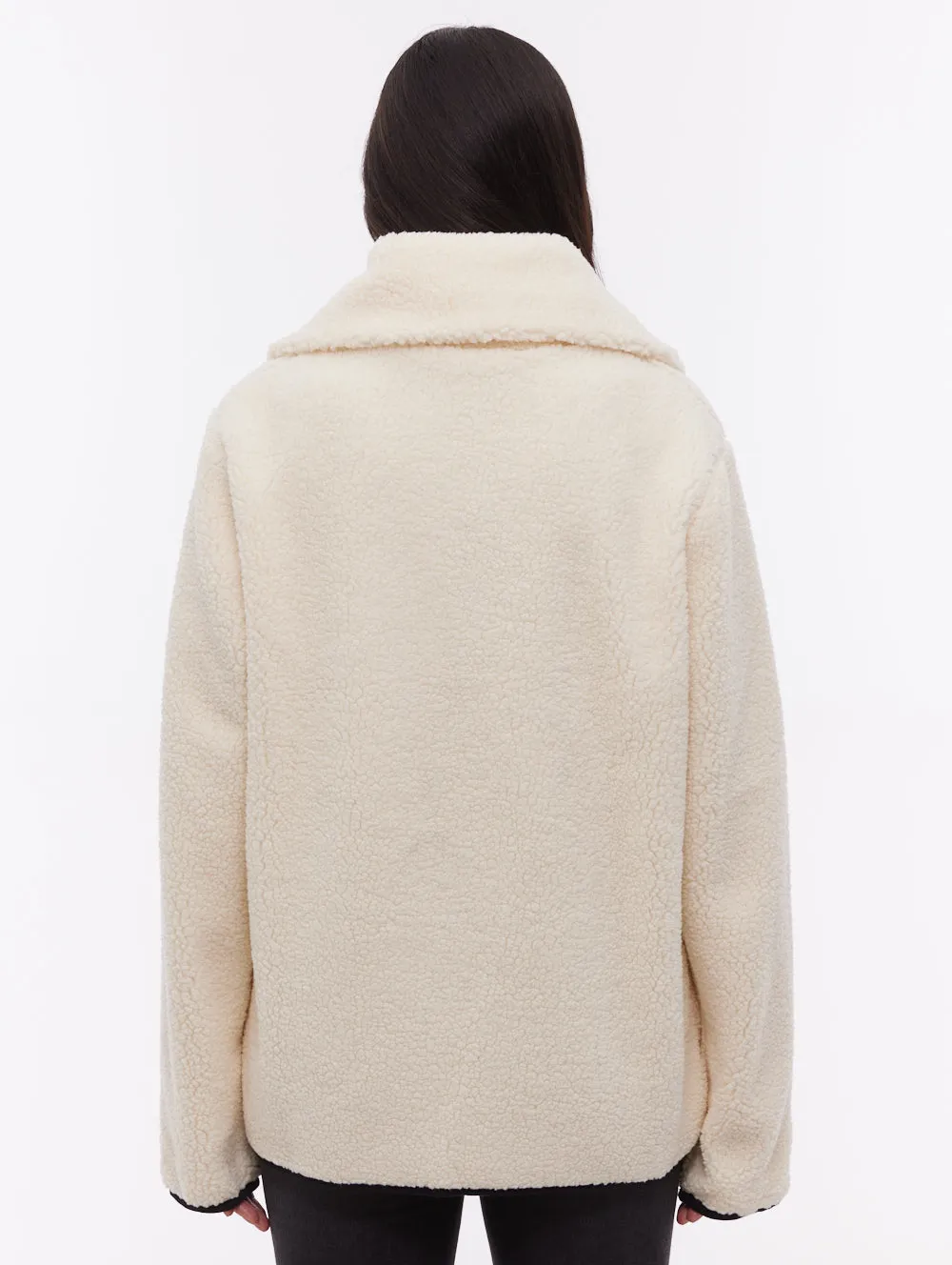 Riah Funnel-Neck Zip-Up - White Work Wear