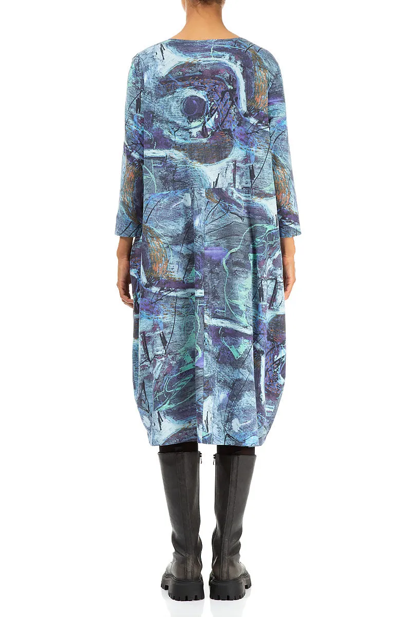 Swim Easy Comfortable Design Balloon Blue Reverie Cotton Dress