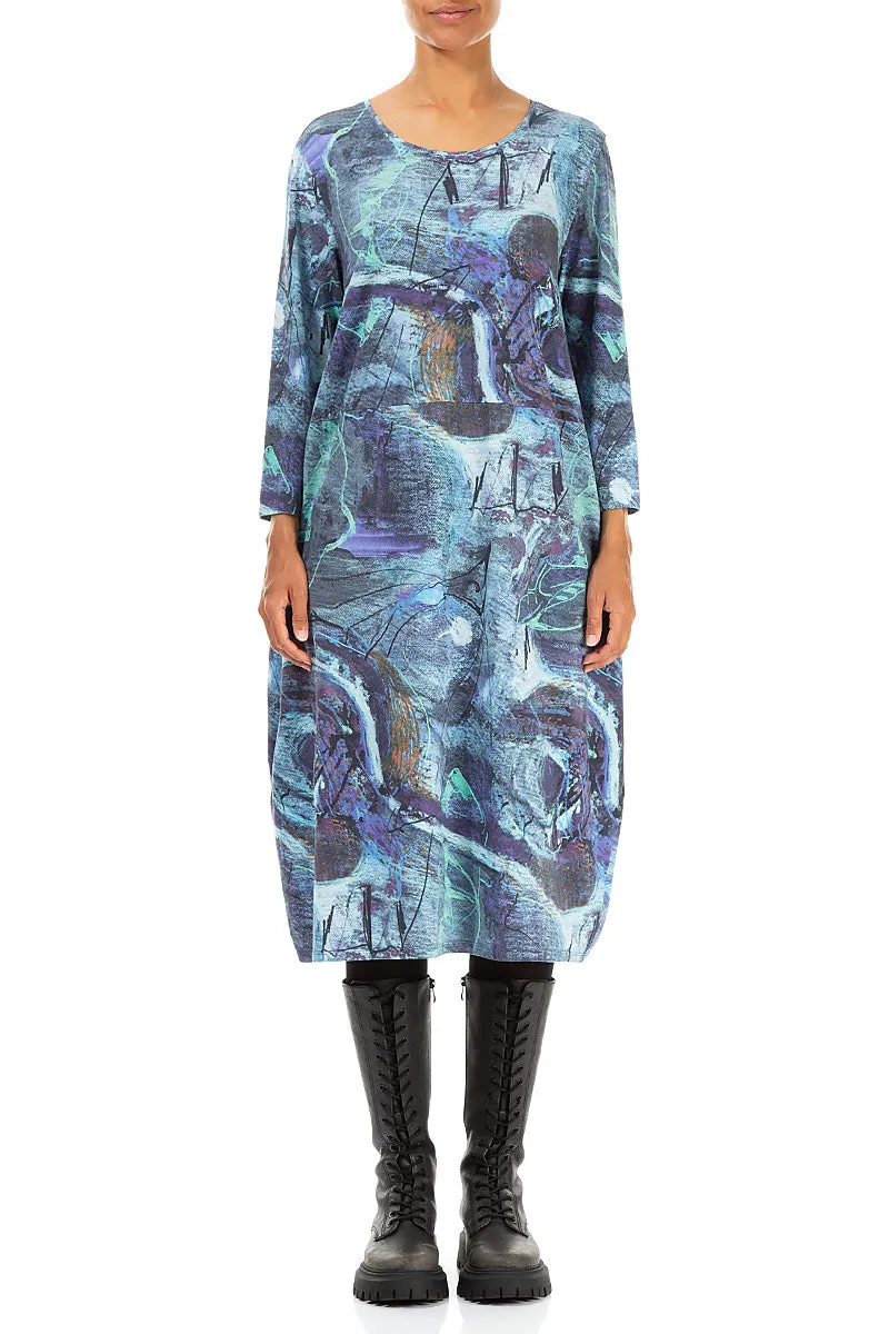 Sustainable Manufacturing Balloon Blue Reverie Cotton Dress