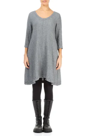 Grey Wool Midi Tunic Dress Relaxed Style Mind Glow