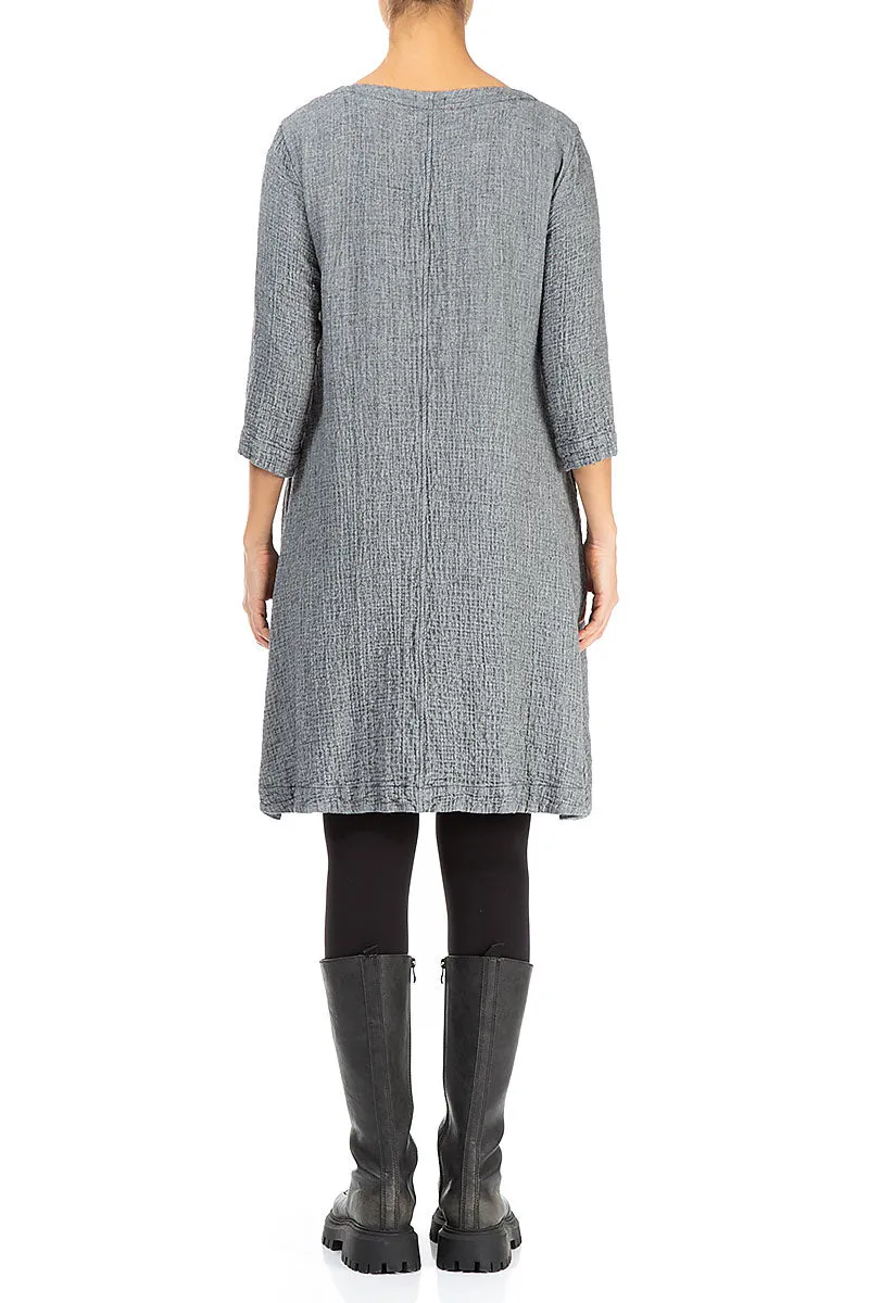 StainlessZippers Workwear Essentials Grey Wool Midi Tunic Dress