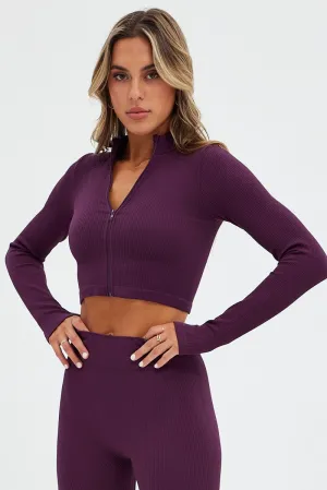 Next Core Purple Zip up Top Seamless Activewear