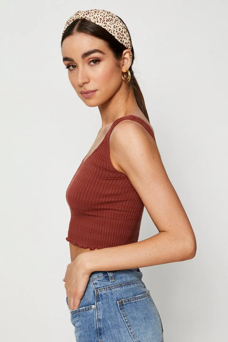 Cozy Layer Insulated Outerwear Brown Crop Top Seamless