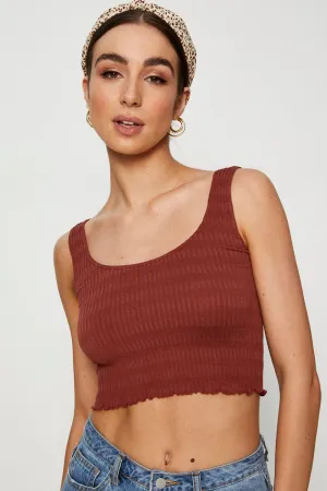 Modern Fashion Brown Crop Top Seamless