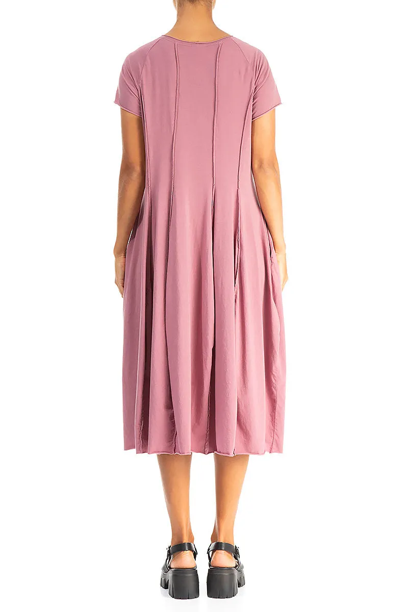 Exposed Seams Mauve Taupe Cotton Dress Repair Fit Bonded Seam Technology