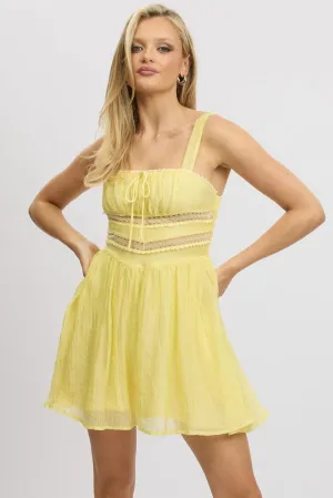 MoistureManagementSystem Wind Glow Yellow Fit And Flare Dress Mini