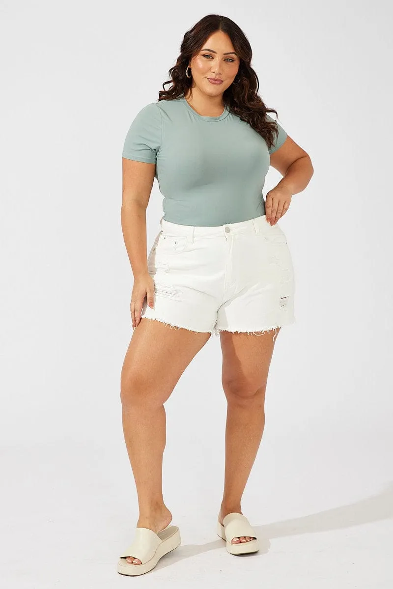 Green Bodysuit Short Sleeve Crew Neck Supersoft Tribal Soul