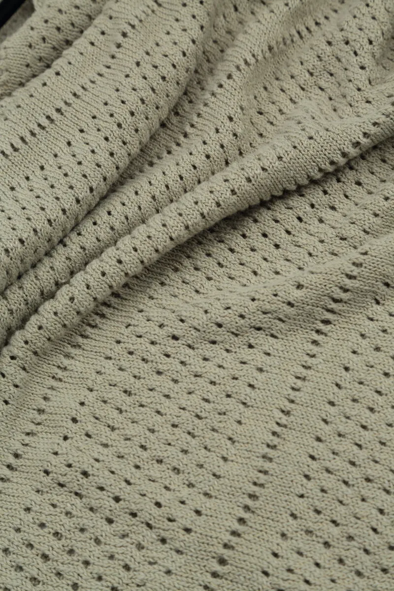 Breathable Lining Knitted Laurel Green Linen Tunic Dress
