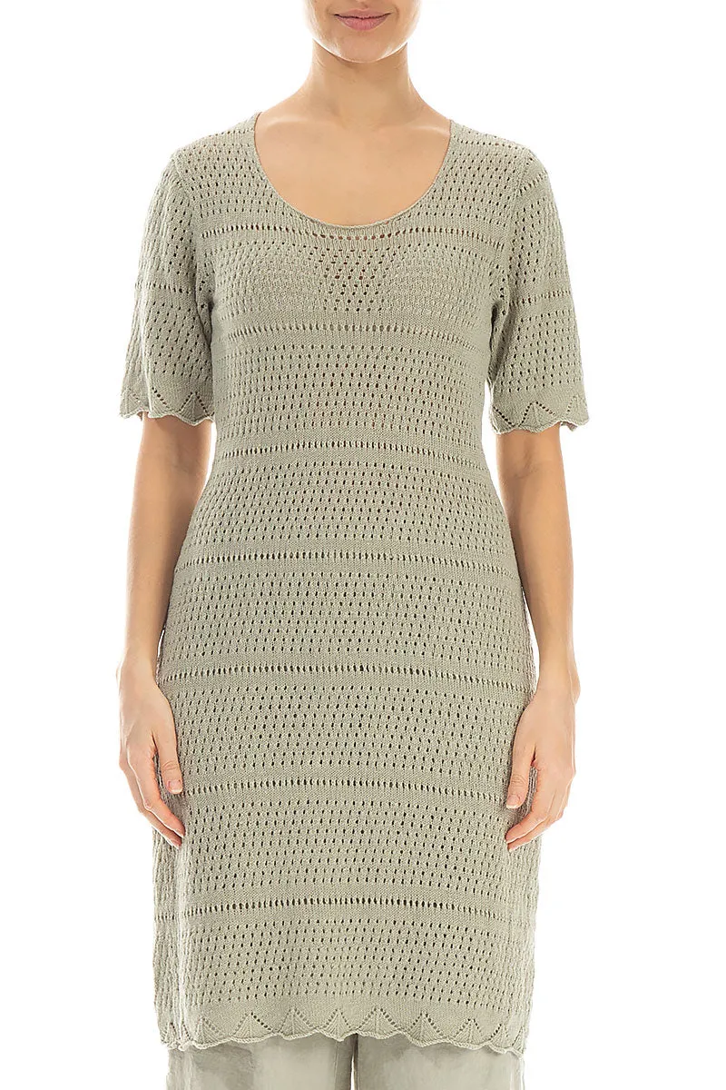 Knitted Laurel Green Linen Tunic Dress SustainableProduction