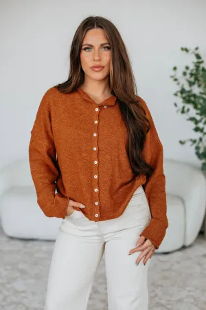 Brooke Cardigan - Rust Cozy Touch Comfy Must-Have