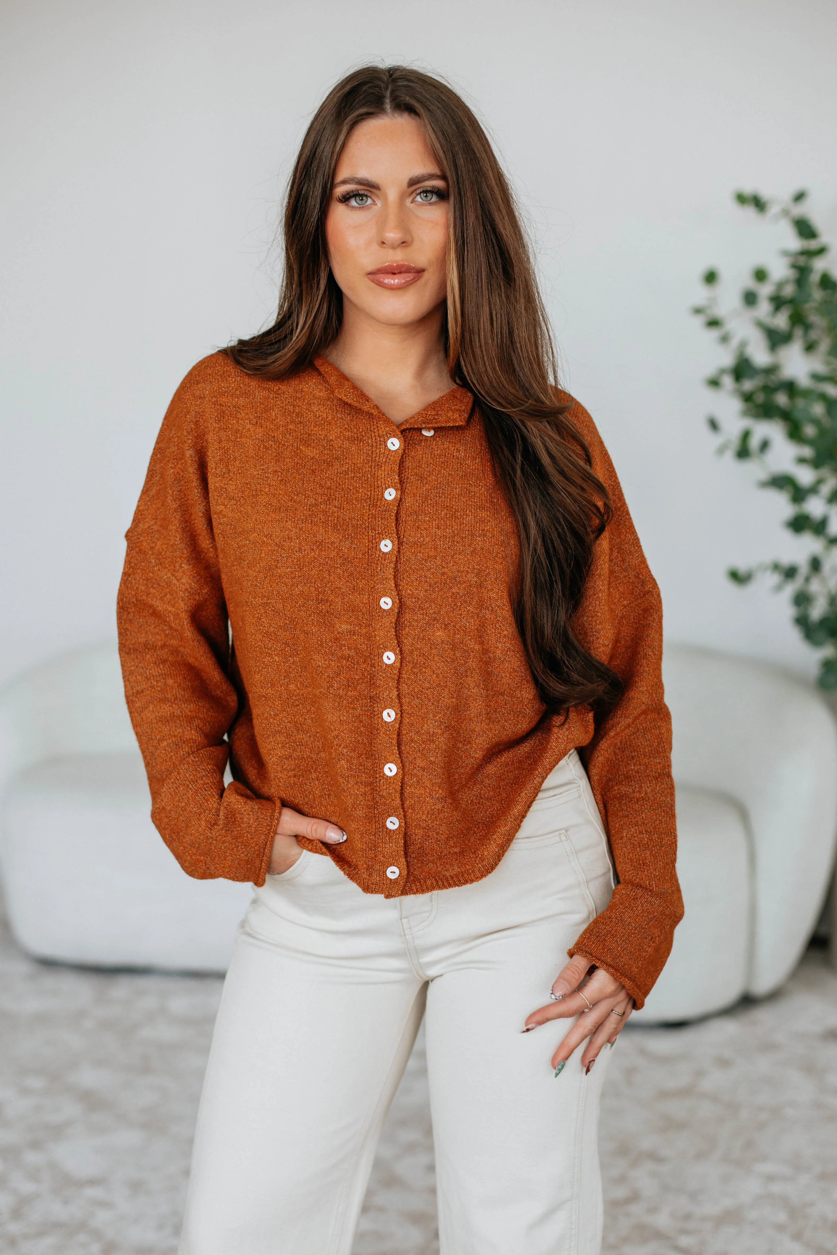 Brooke Cardigan - Rust Cozy Touch Comfy Must-Have