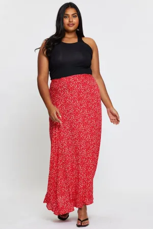 Floral Print Maxi Wrap Skirt Tie Craftsmanship Focus