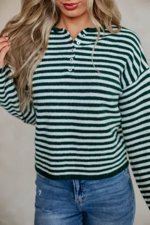 Brayden Striped Sweater Reversible design Basic Must-Have