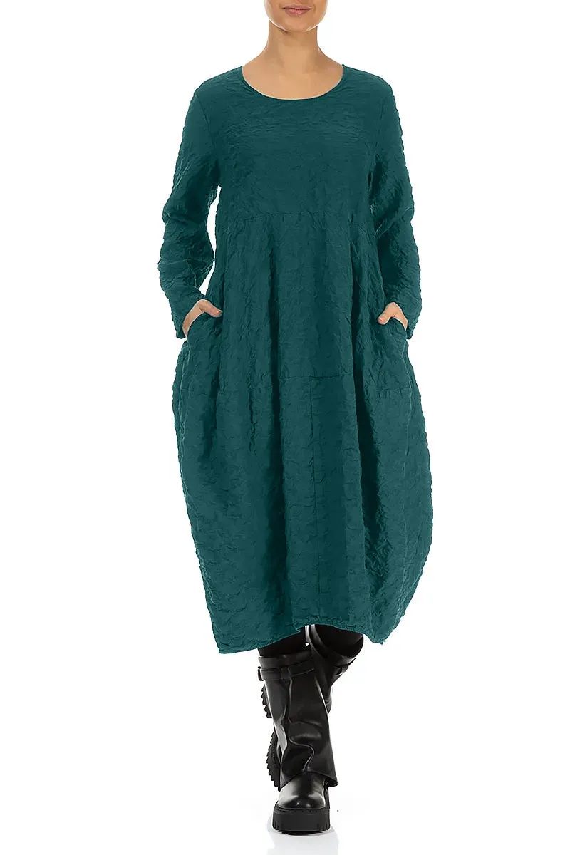 Balloon Peacock Pleated Silk Bamboo Dress Brave Fit