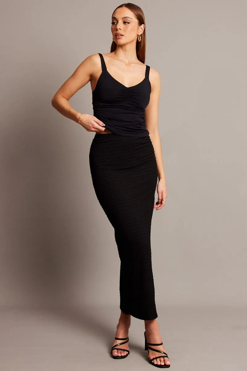 Black Sleeveless Tank Square V-neck AbrasionResistant HighVisibility Trim