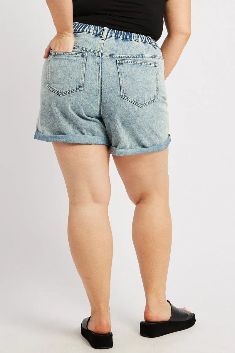 Daily Wear Denim Relaxed Shorts High Rise