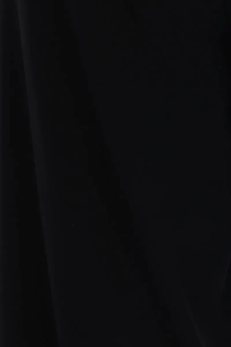 Side zipper Black Sandwash Tailored Wide Leg Pants