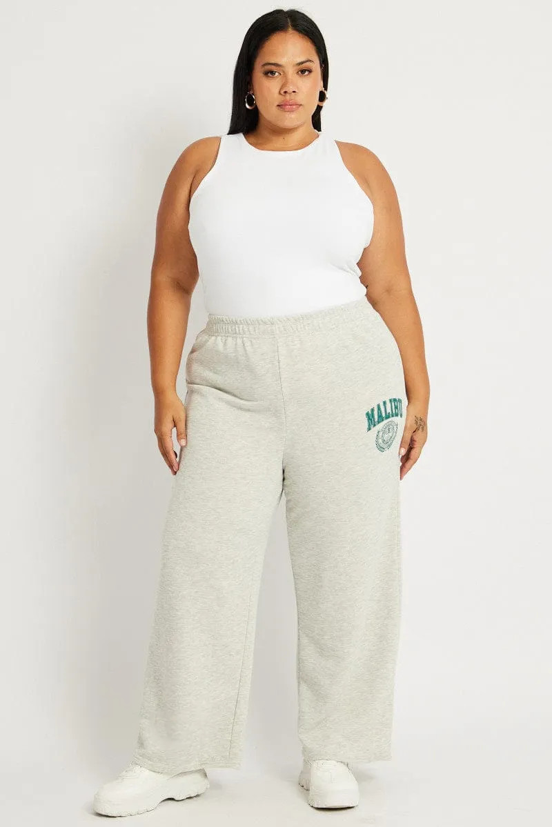 Grey Track Pants Wide Leg Effortless Wear