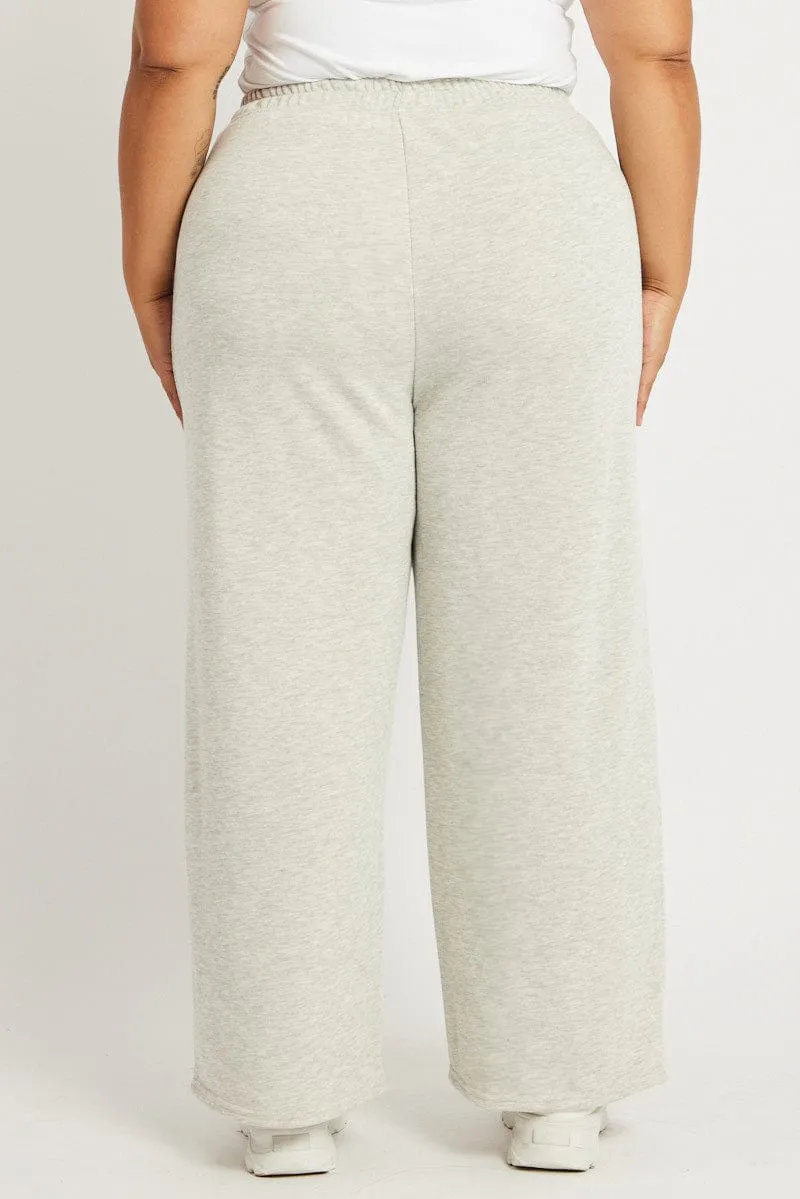 Grey Track Pants Wide Leg Urban appeal ThermalRegulatingLining