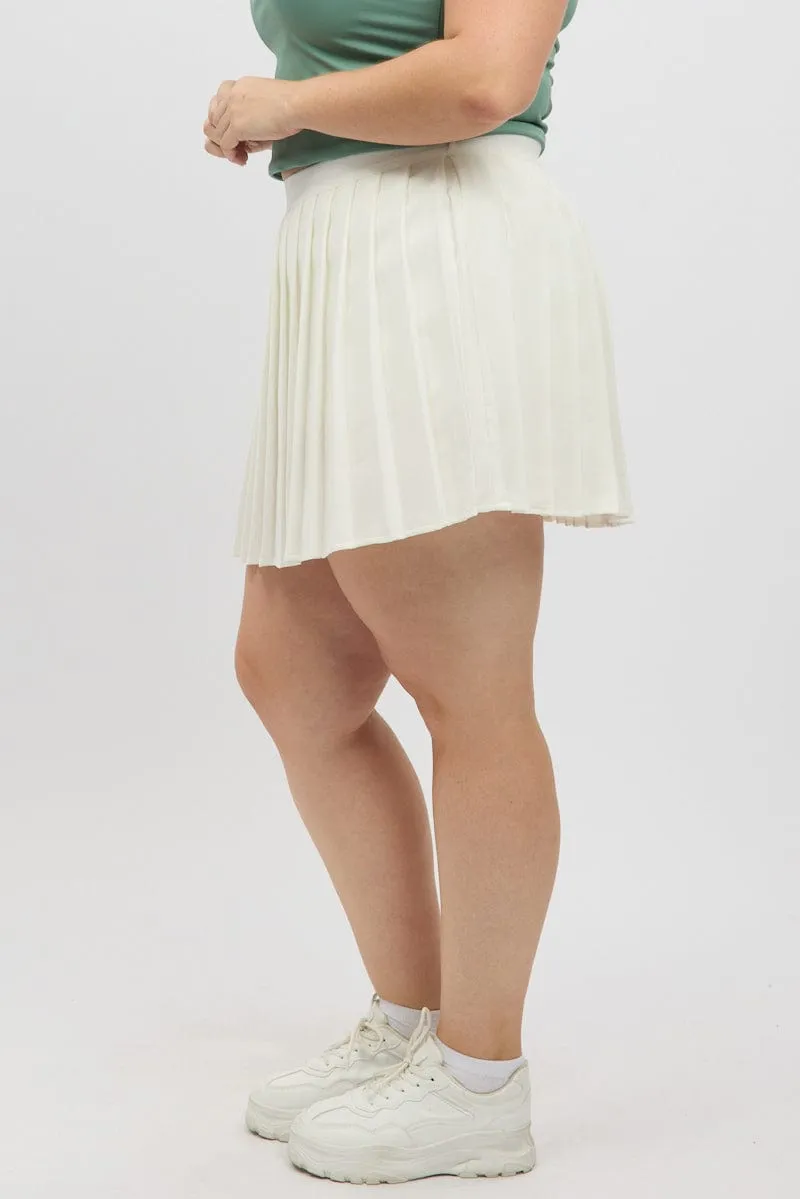White Tennis Skirt Water Repellent Finish Simple Layer