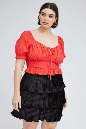 Foldable Packability investment piece Black Mini Skirt Pleated Satin Layer