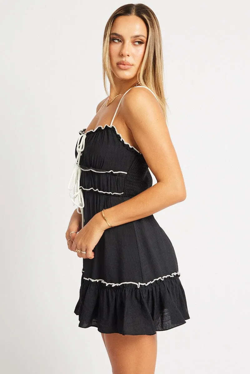 Black Fit And Flare Dress Mini Body Hug