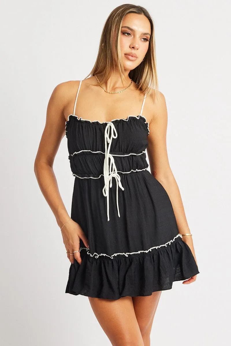 Day Out All Occasion Wear Black Fit And Flare Dress Mini