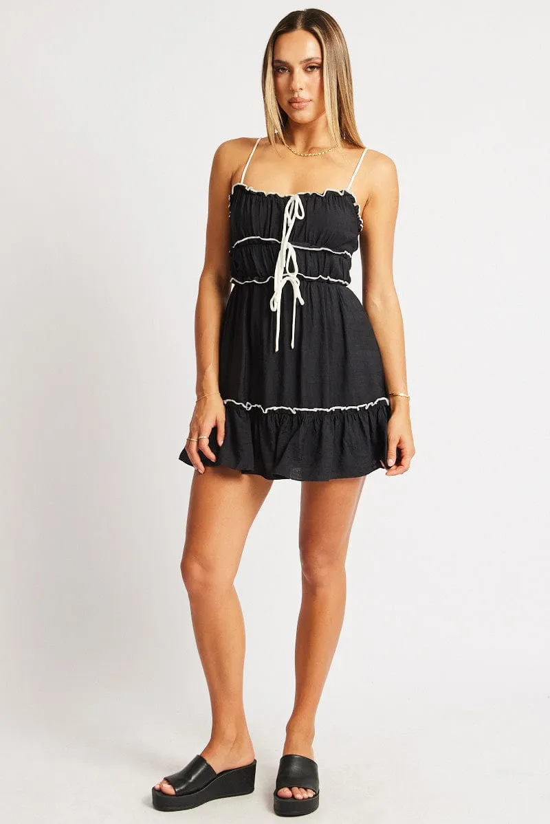 Chafe Guard Chic Design Black Fit And Flare Dress Mini
