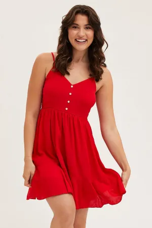 Legend Fit Red Chiffon Skater Dress