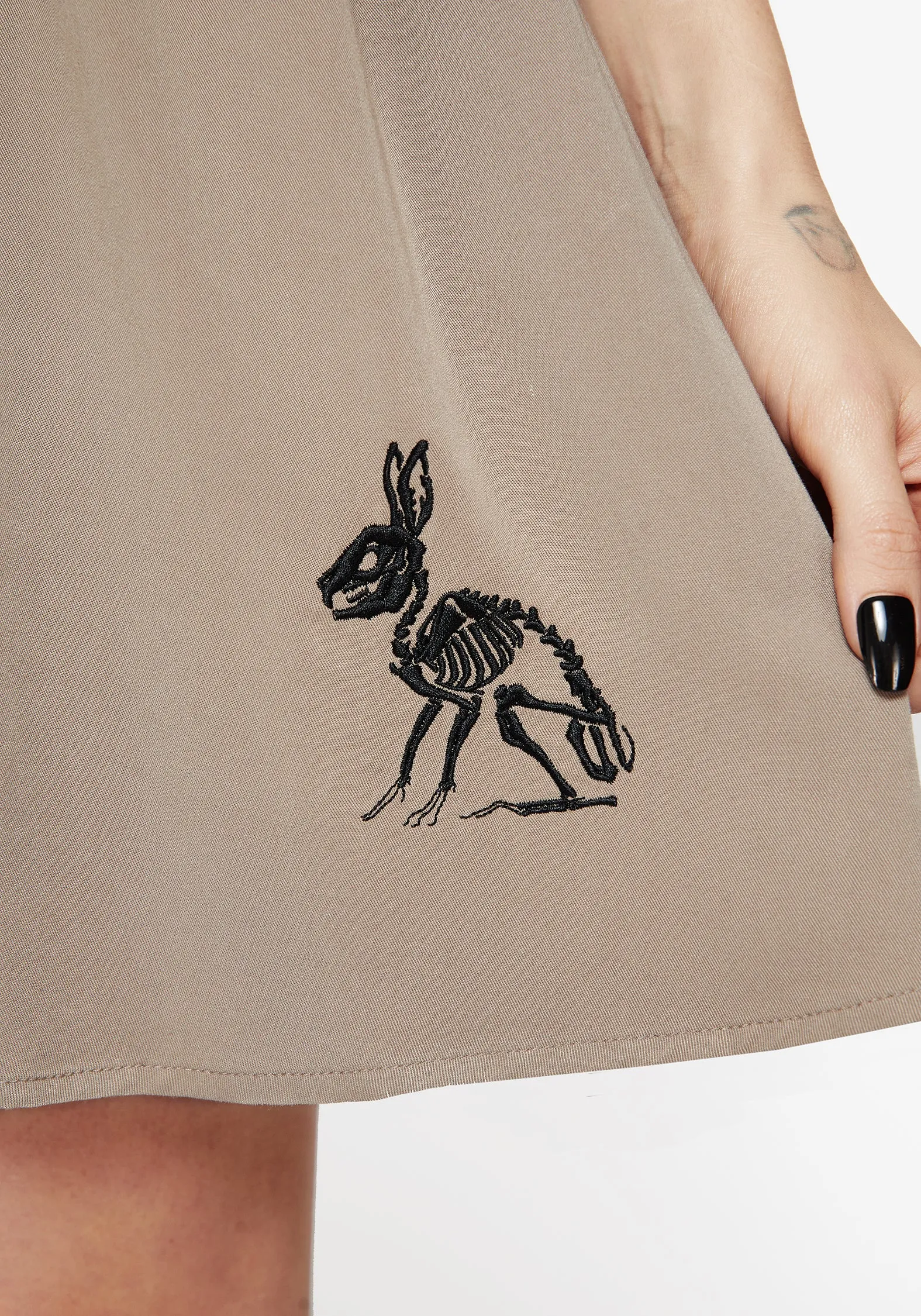 Easy-care playful dress Hester Embroidered Button Up Mini Dress